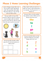 Phonics Phase 2 Home Learning Challenges