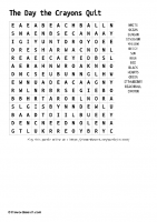 Wordsearch the day the crayons quit